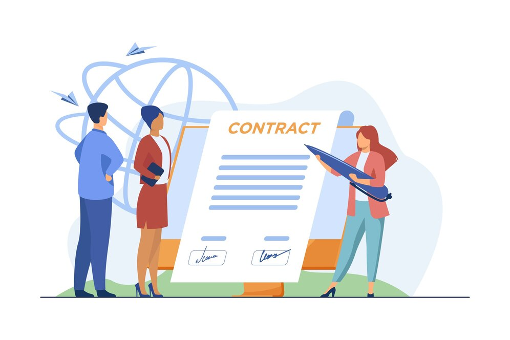 Business partners signing a contract